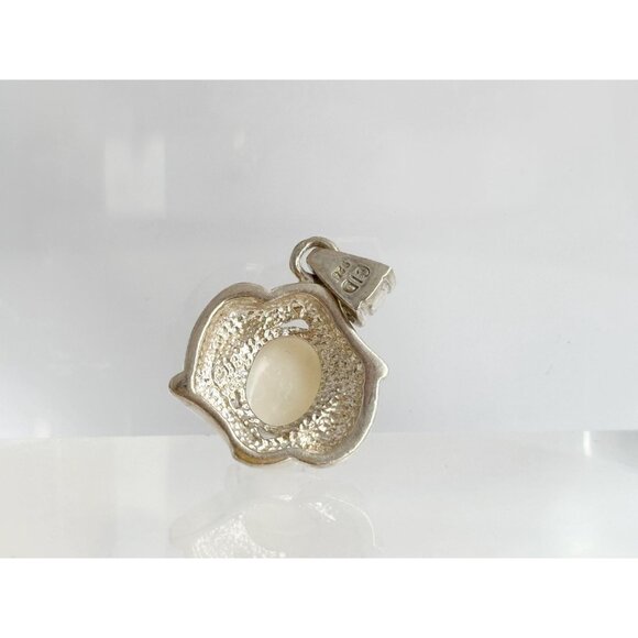 Moonstone Accented Abstract Sterling Silver 925 Vintage Pendant | Charm - Picture 8 of 9